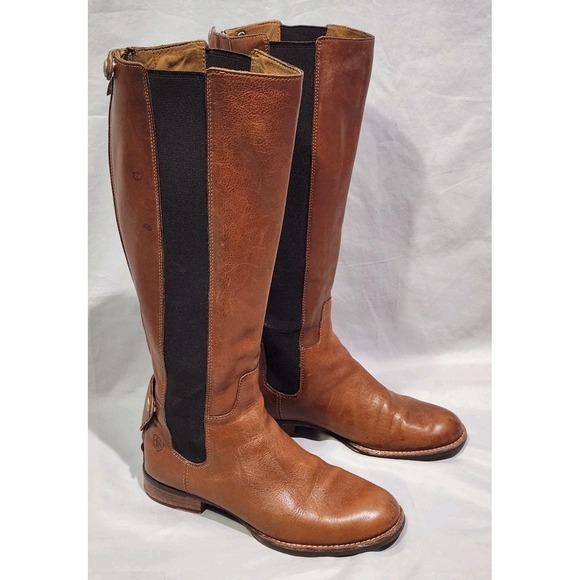 Ariat Waverly 10018457 Equestrian Tall Riding Boots Brown Leather Stretch Zip 7B - Picture 1 of 9